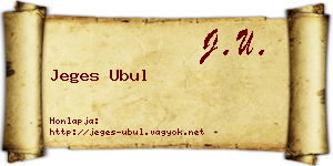 Jeges Ubul névjegykártya